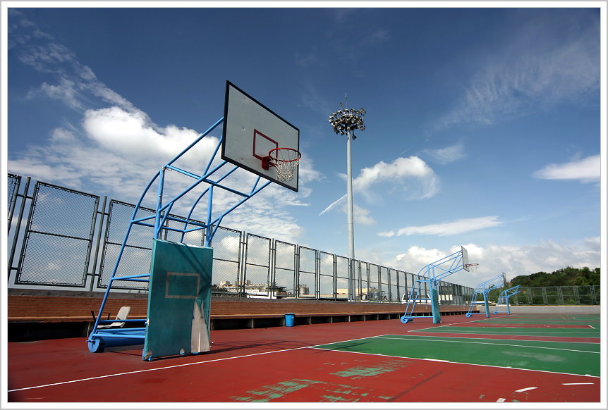 On-campus basketball court