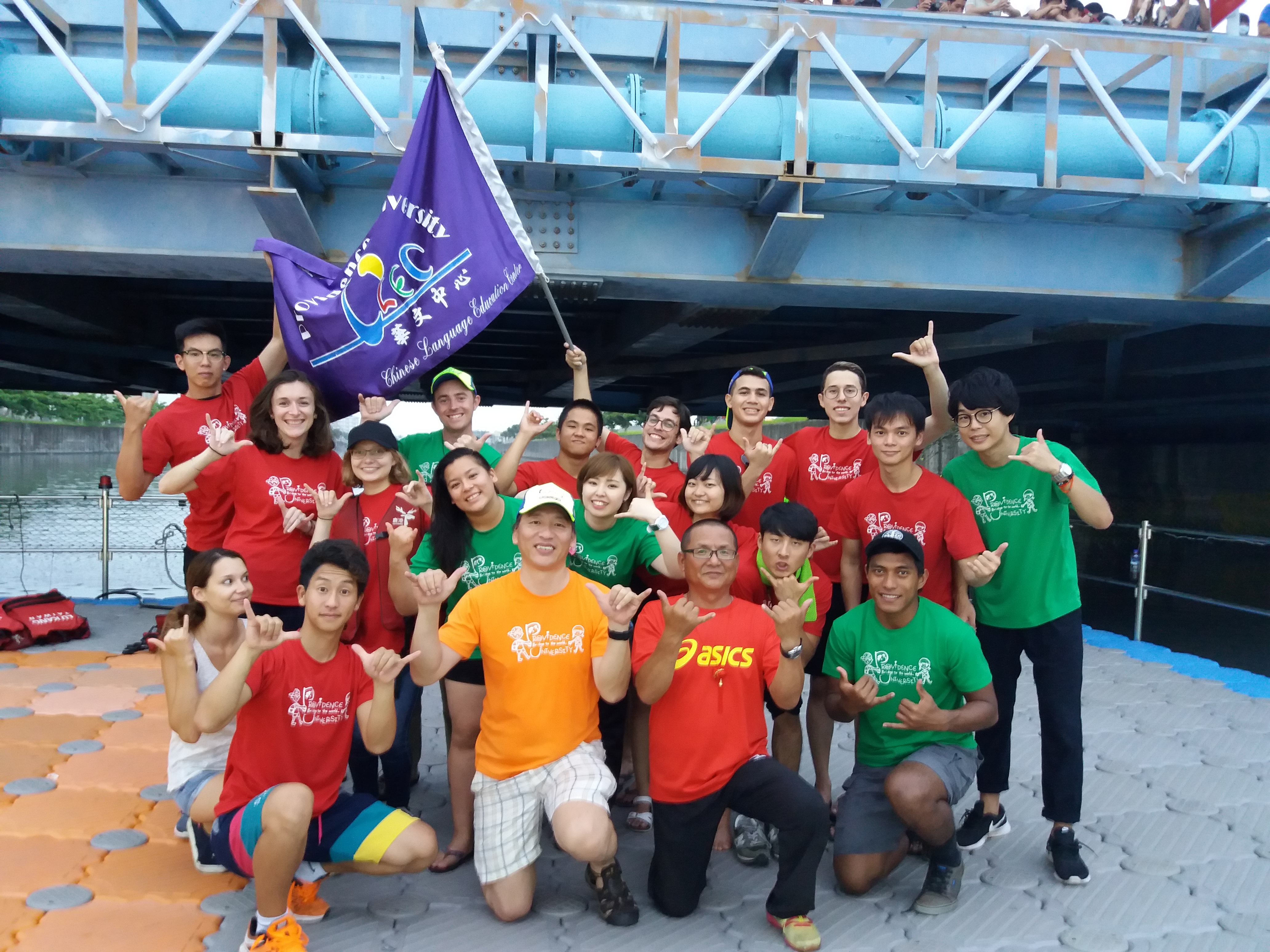 Group photo of foreign students after the Dragon Boat Race