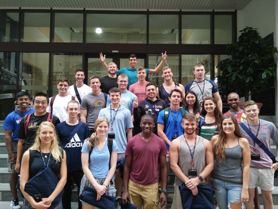 Group photo of students from various countries